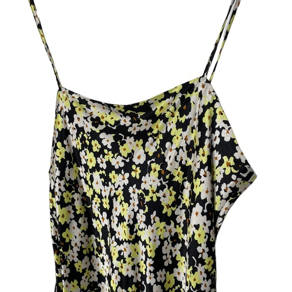 & Other Stories | Satin Mini Dress in Yellow Floral Print US 6 - Picture 2 of 8